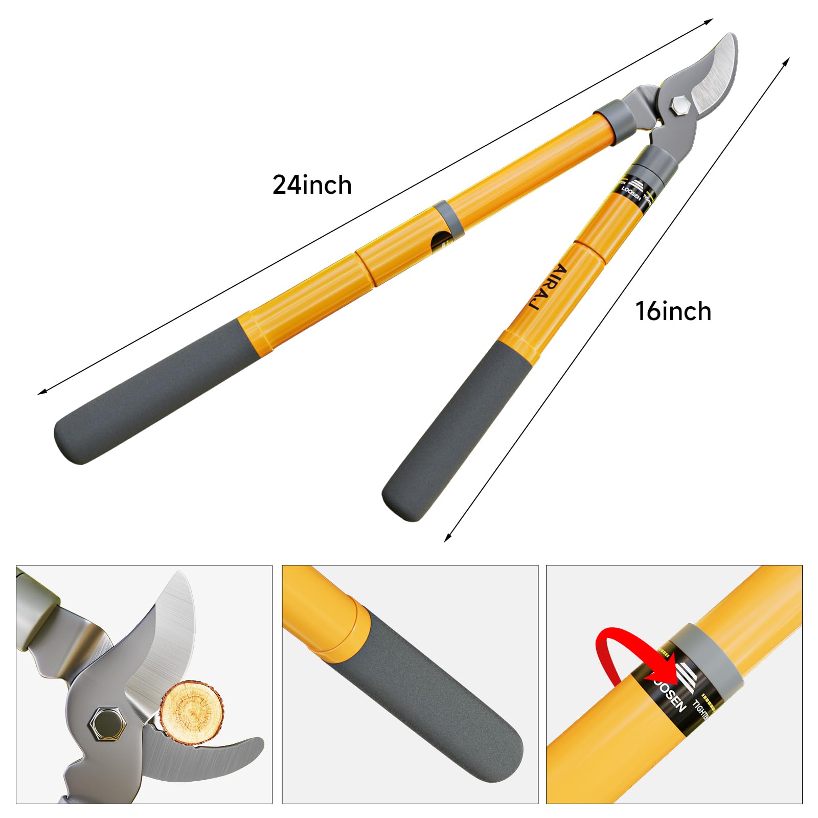 AIRAJ lopper blade in SK5 steel stays sharp with teflon coating for long-lasting cuts.