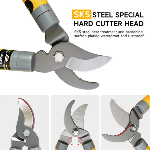 AIRAJ garden pruning tool handles a variety of branches for home or professional use.