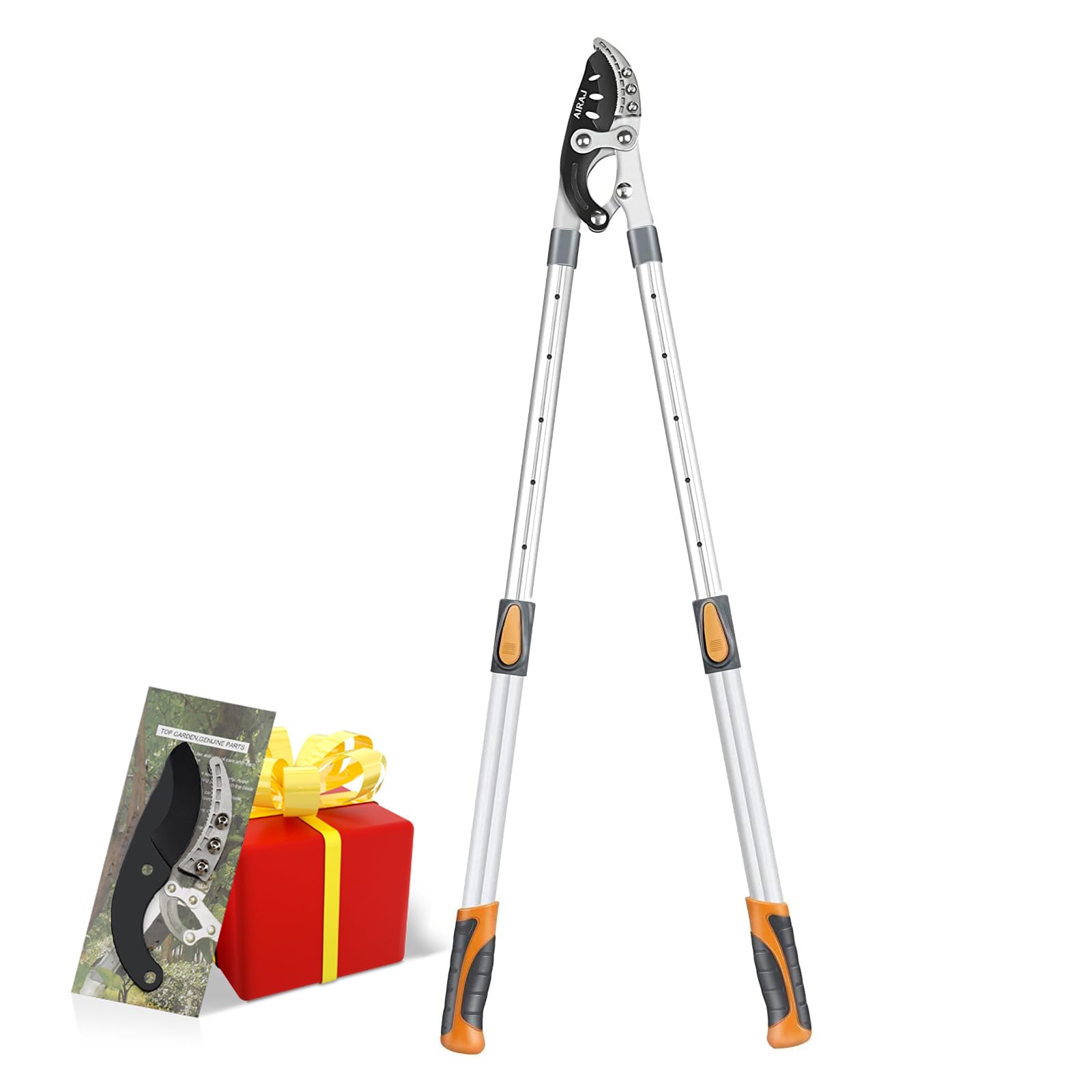 AIRAJ telescoping lopper extended reach for high branches in the garden.