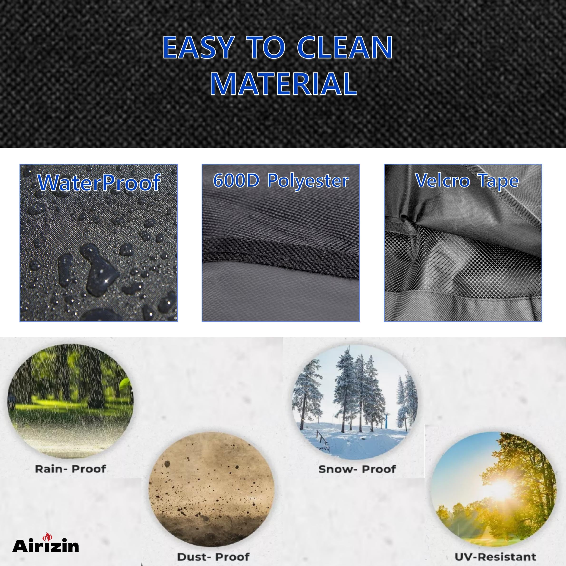 Airizin all-weather grill cover protecting pellet grill across seasons
