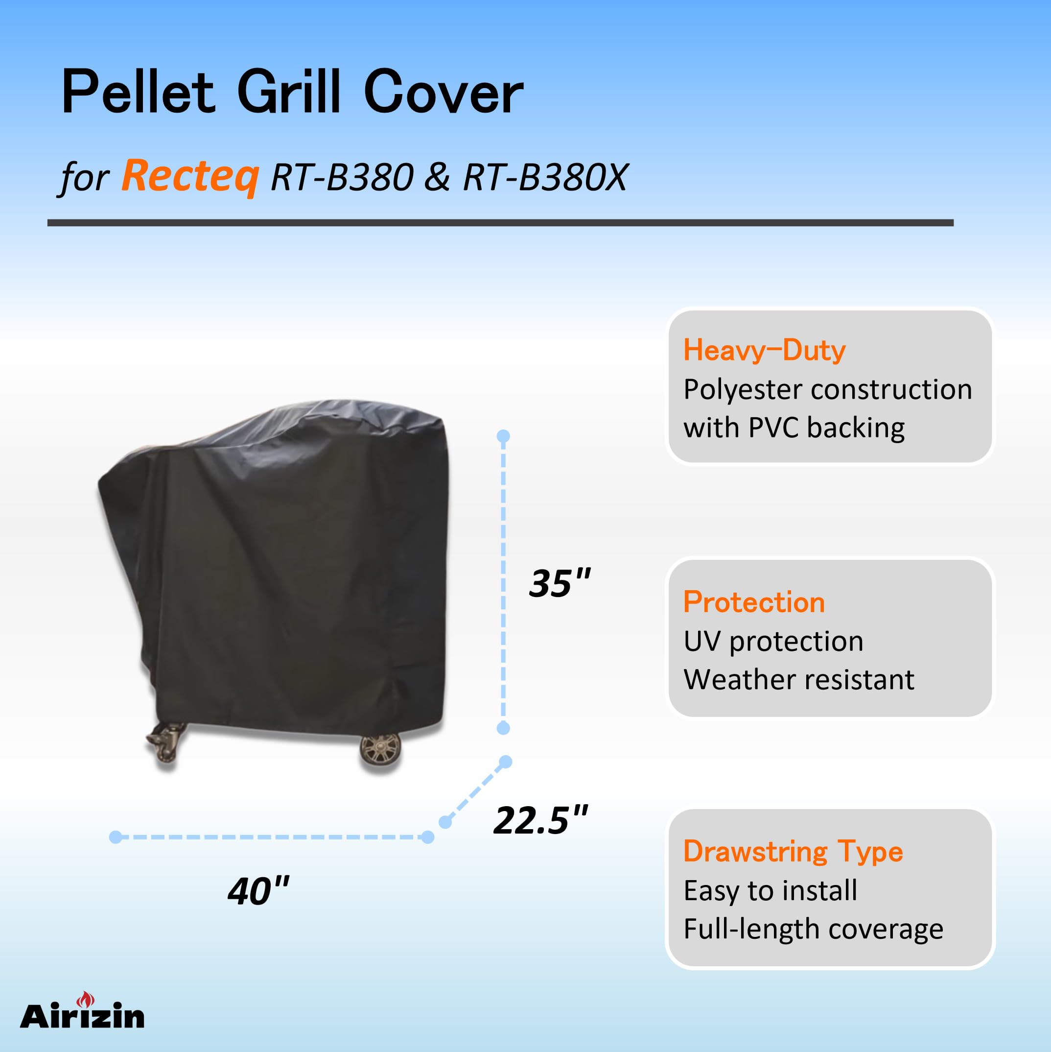 Airizin Bullseye deluxe cover close-up stitching highlights durability.