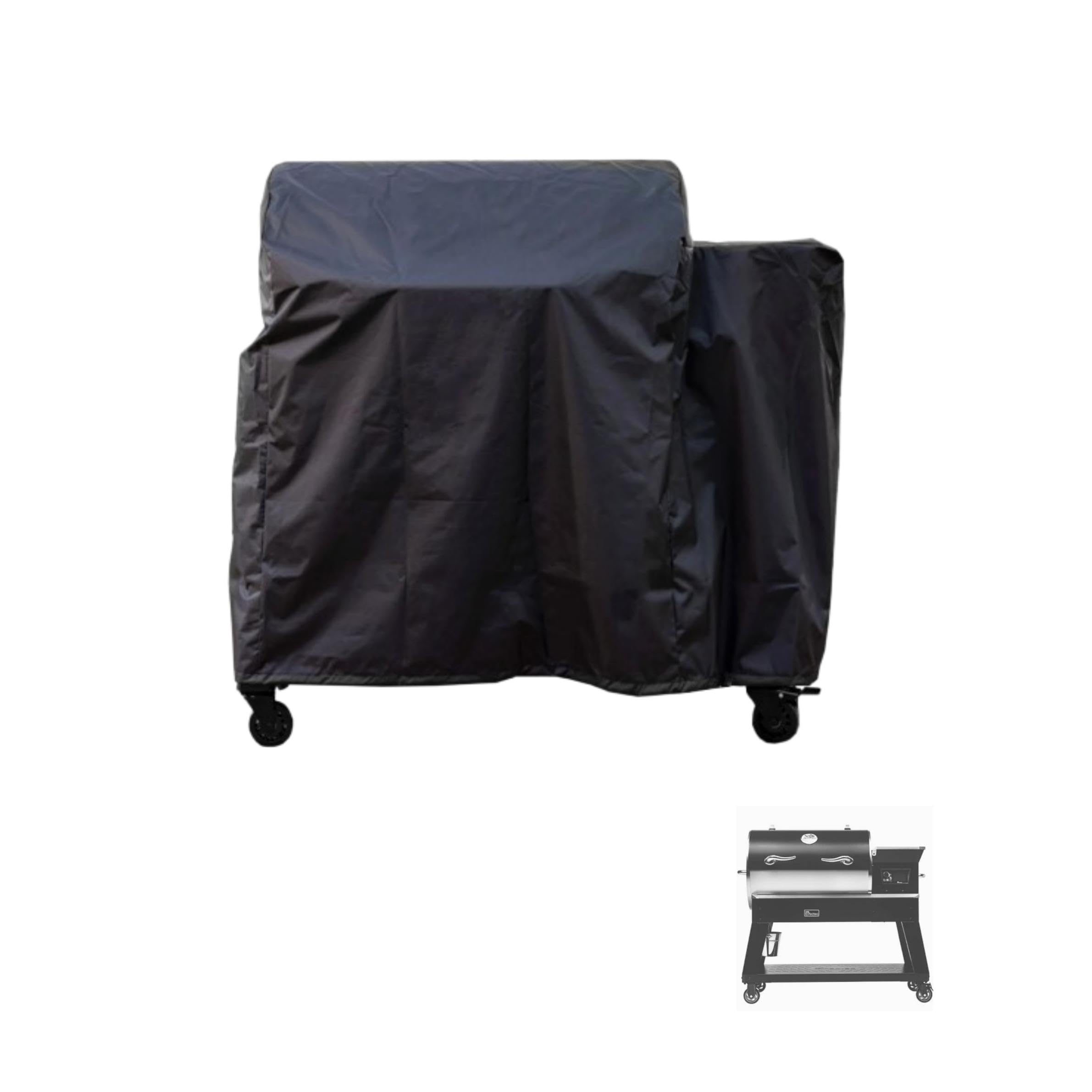 Airizin Deck Boss 800 grill cover front view with durable 600D fabric for all-weather protection.