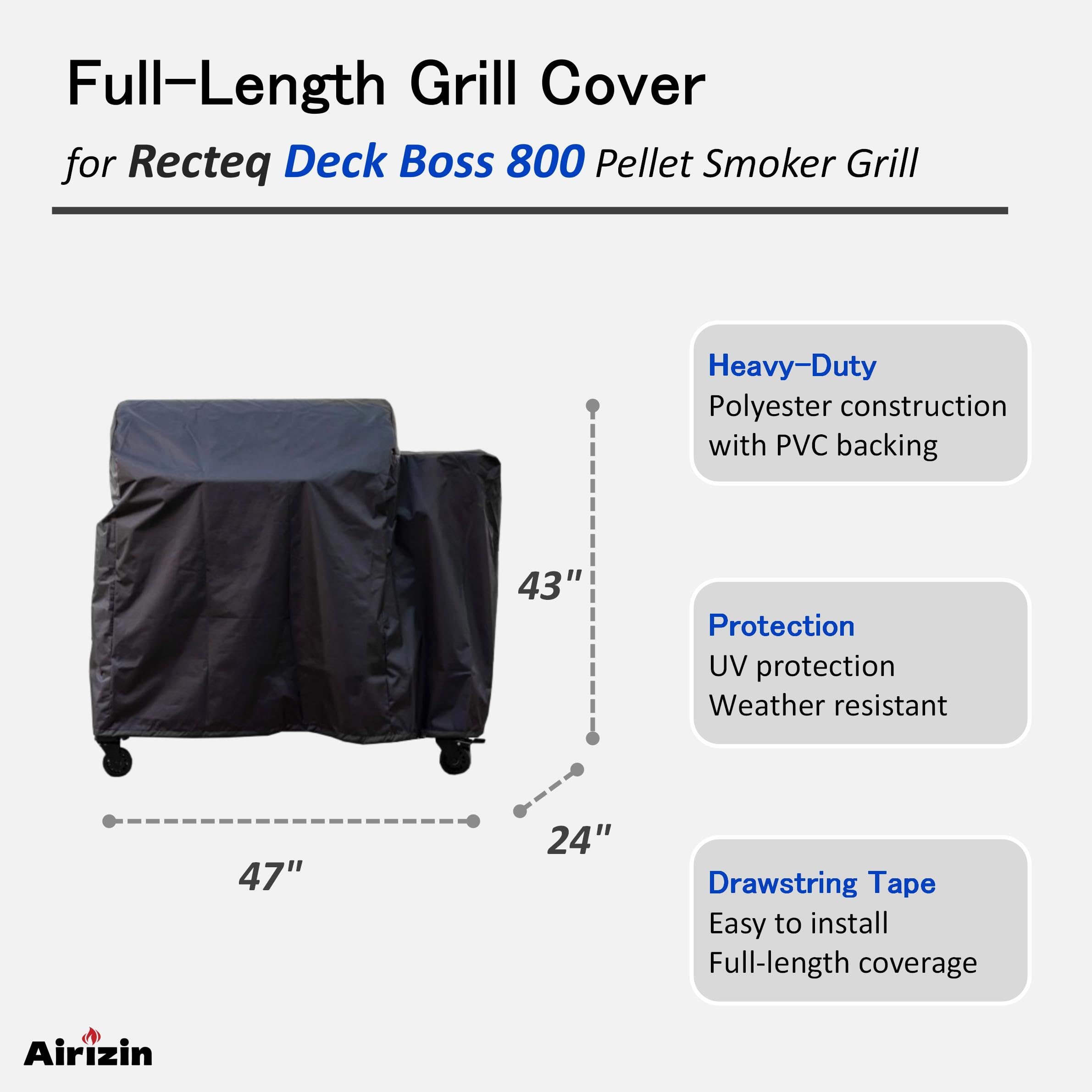 Airizin Deck Boss 800 side view highlighting water-resistant exterior and secure fit.