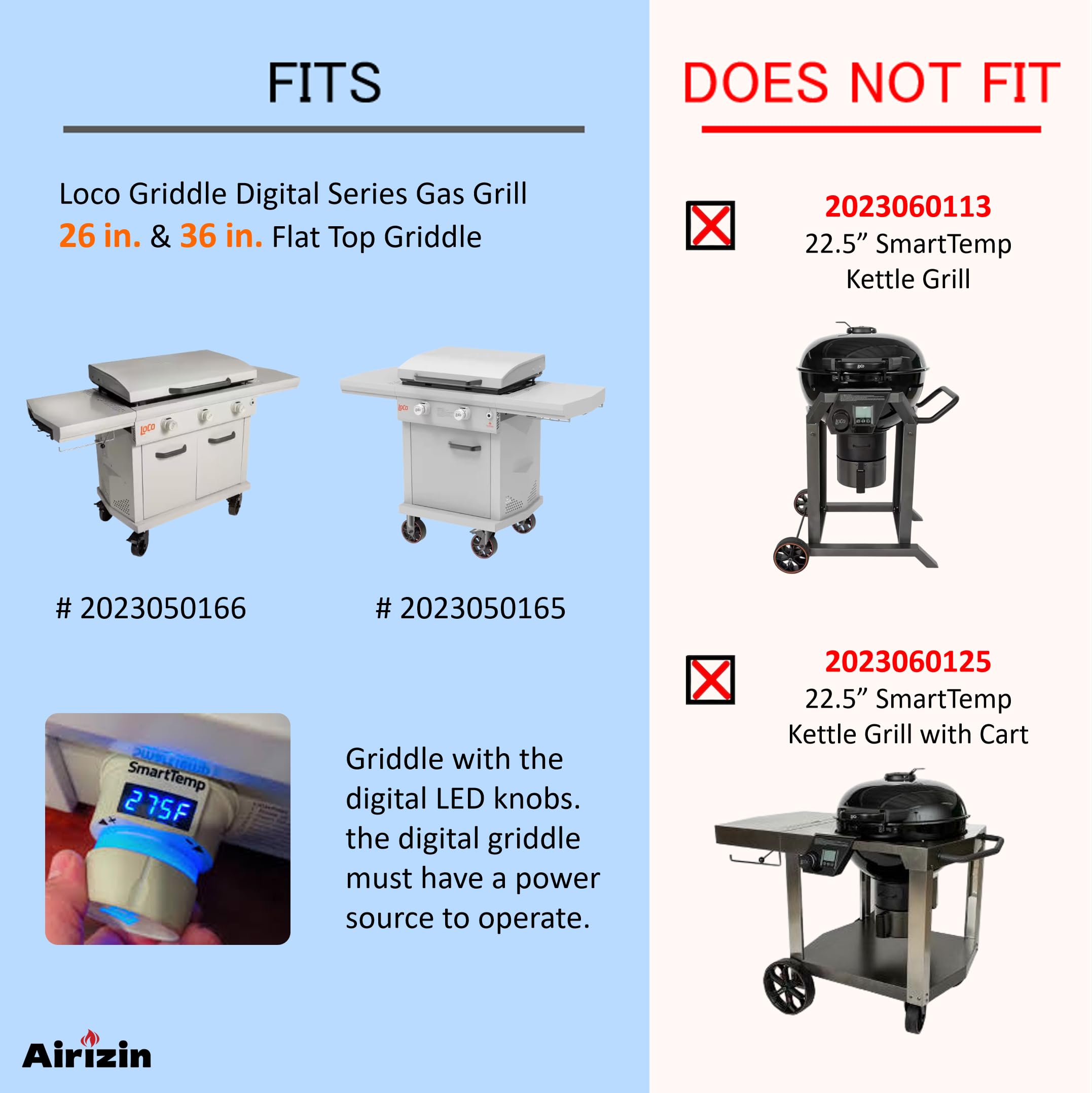 Airizin power cord for 36-inch LOCO Series II SmartTemp griddle keeps grilling steady