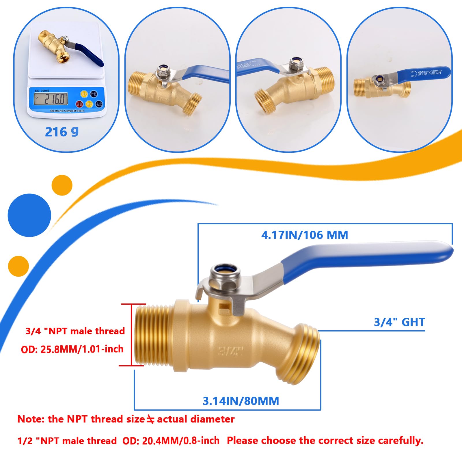 AIRLUNCH heavy-duty brass outdoor spigot for long-lasting garden use
