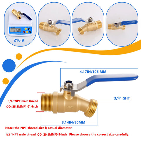 AIRLUNCH heavy-duty brass outdoor spigot for long-lasting garden use