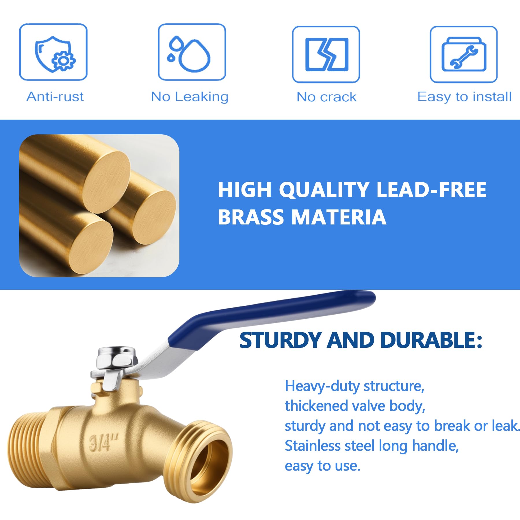 AIRLUNCH lead-free brass outdoor faucet for safe outdoor water use