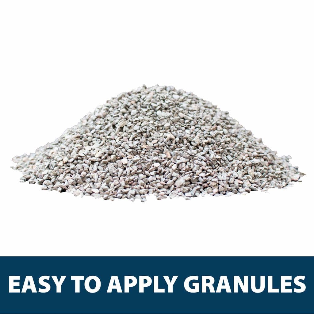 Airmax EasyKlear bottom algae treatment with submerged weeds reacting to granules.