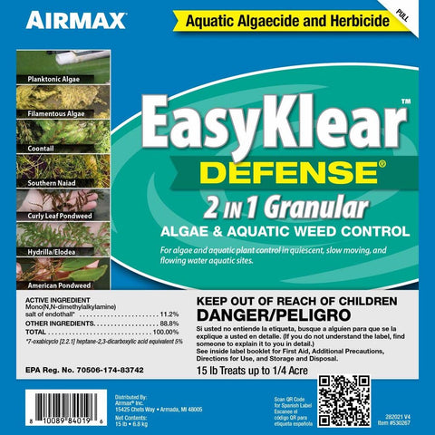 Airmax EasyKlear at dockside showing targeted shoreline vegetation management.