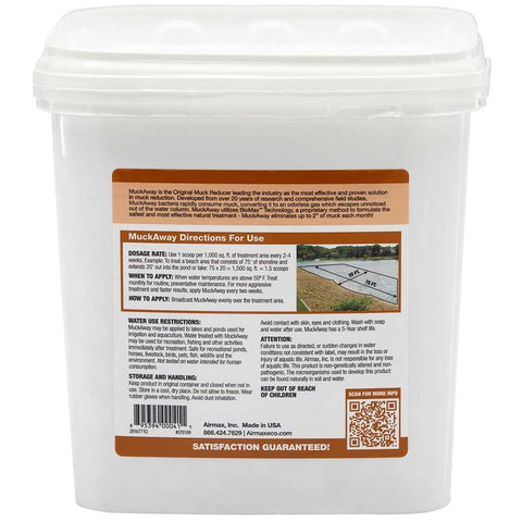 Airmax MuckAway bacteria action promotes natural muck breakdown beneath pond surfaces.