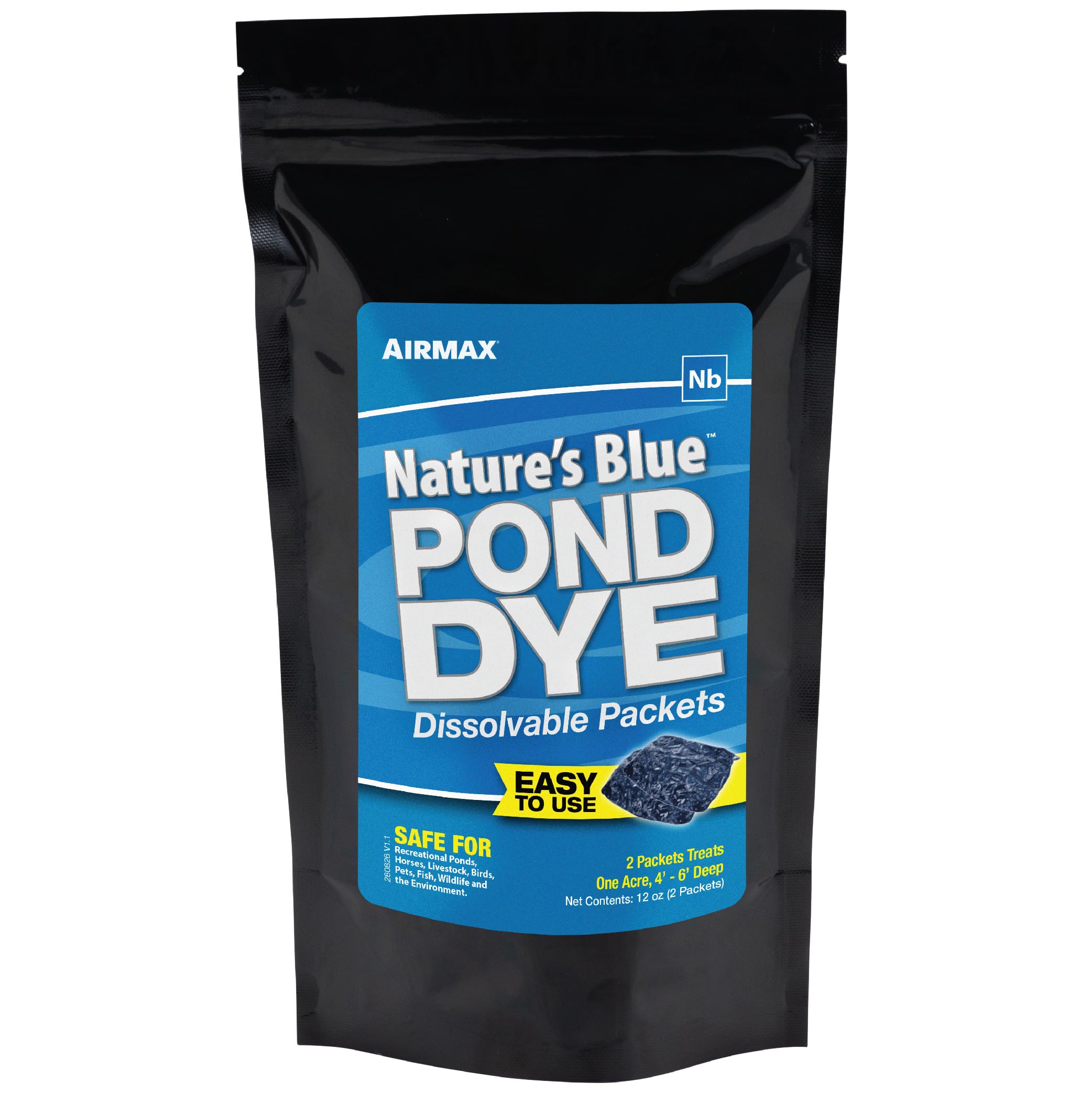 Airmax Nature's Blue colorant being poured to tint pond water.