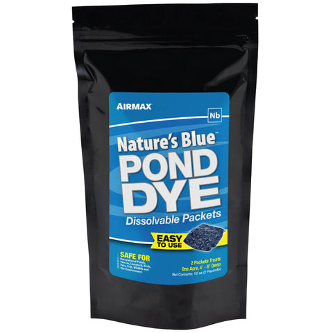 Airmax Nature's Blue colorant being poured to tint pond water.