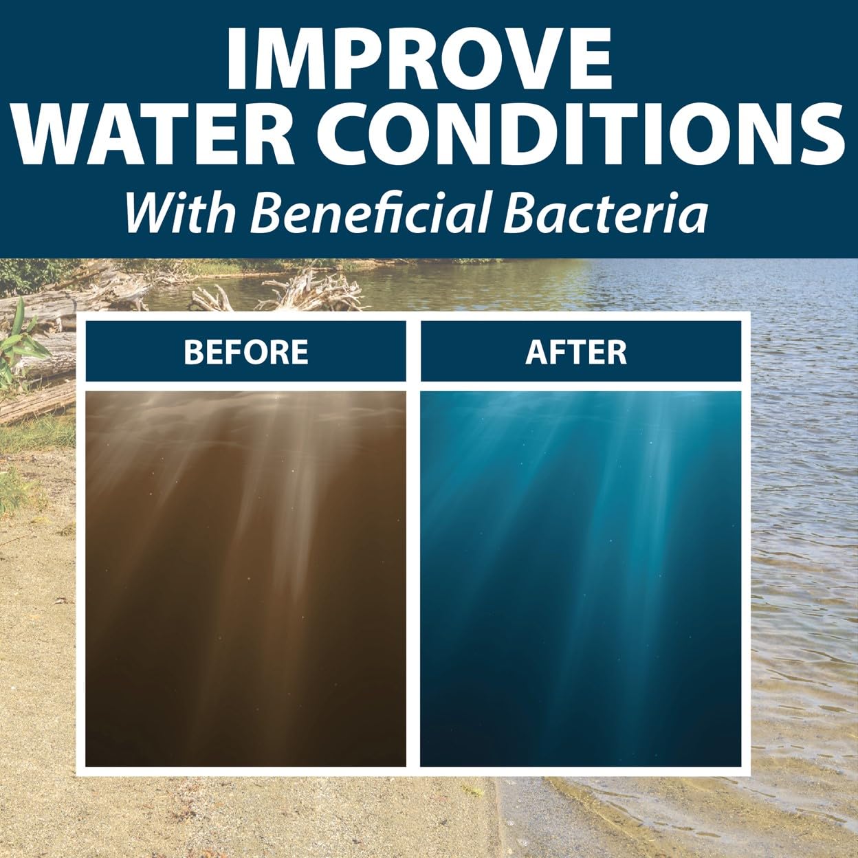 Airmax Pond Dye Plus environment-safe formula protects aquatic life