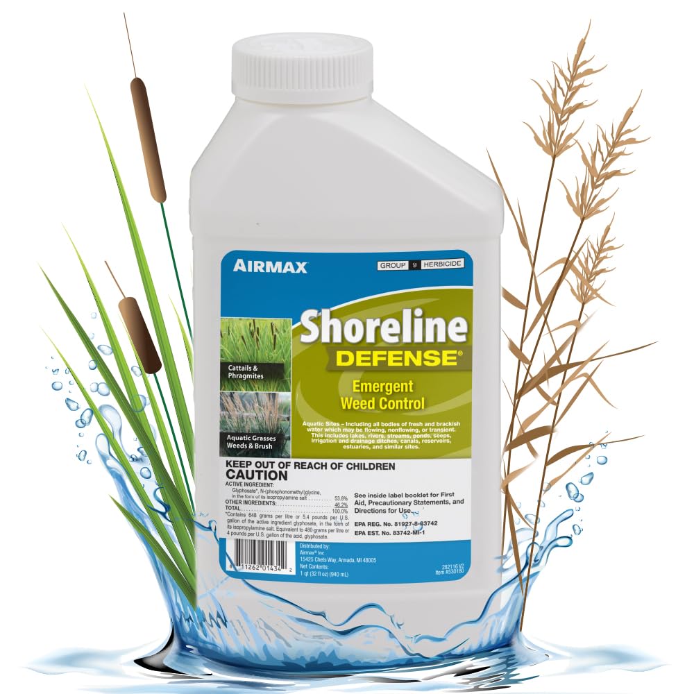 Airmax Shoreline Defense bottle pour shows simple application for shoreline weeds.