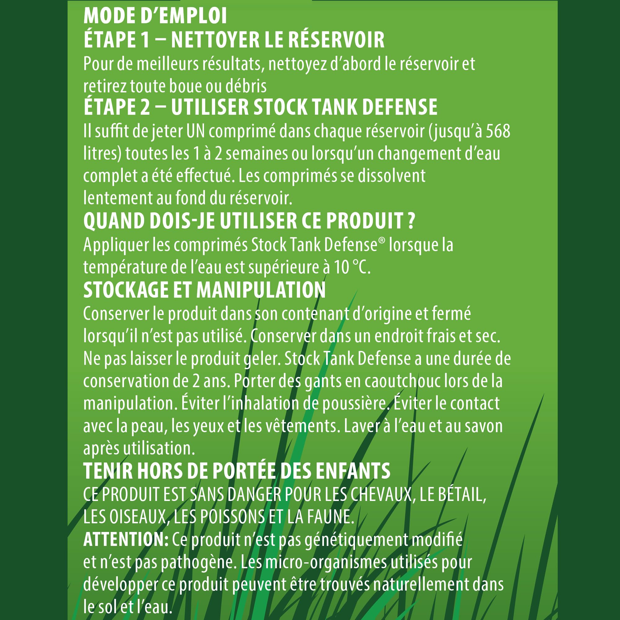 Airmax Stock Tank Defense-treated tank with clear, clean water.