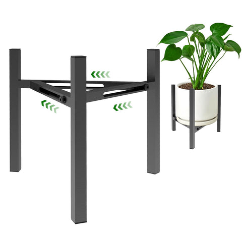 Airpark adjustable plant stand shows width versatility for pots.