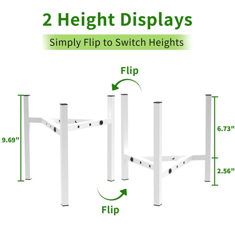 Airpark mid-century white plant stand complements modern decor.