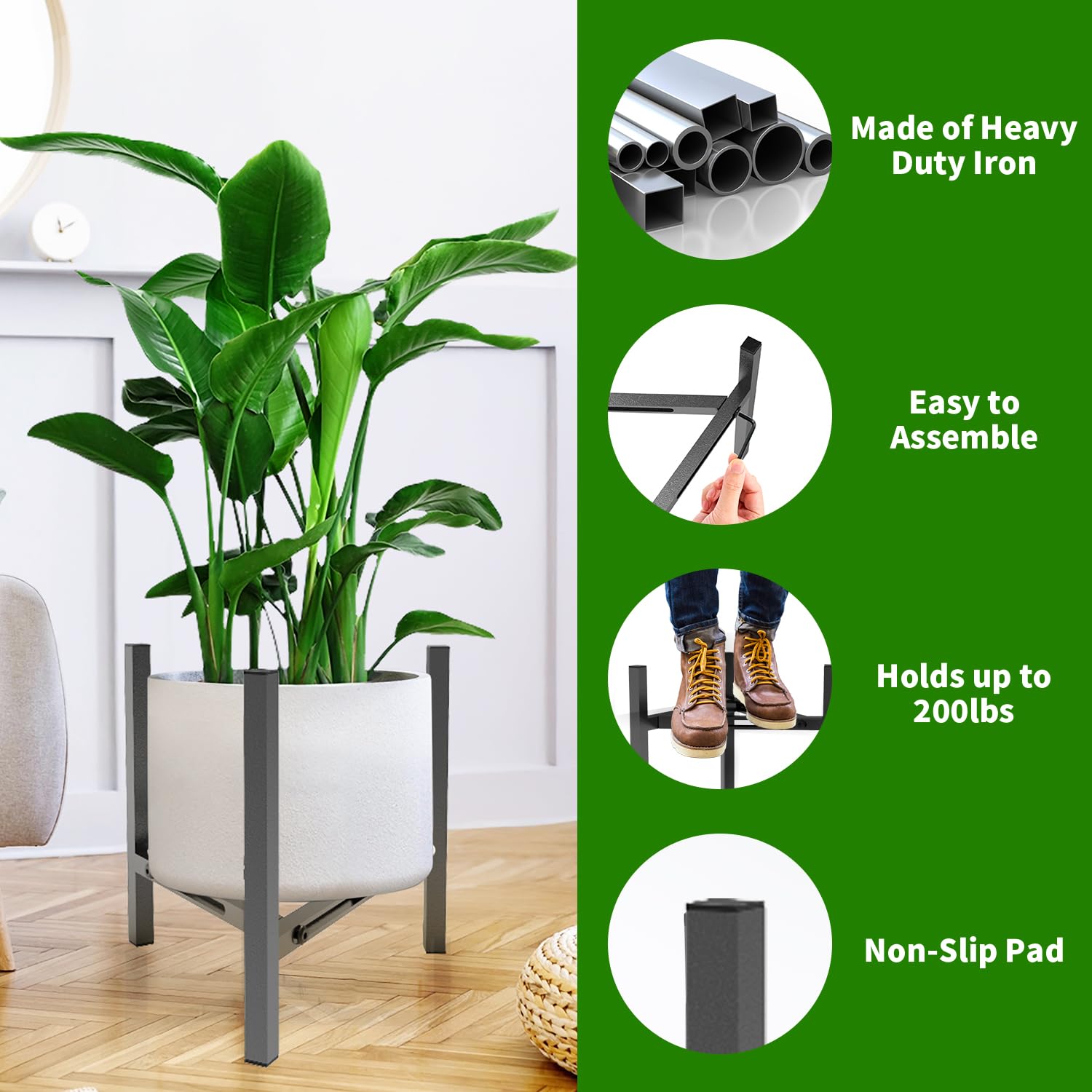 Airpark triangle stability design provides reliable plant support.