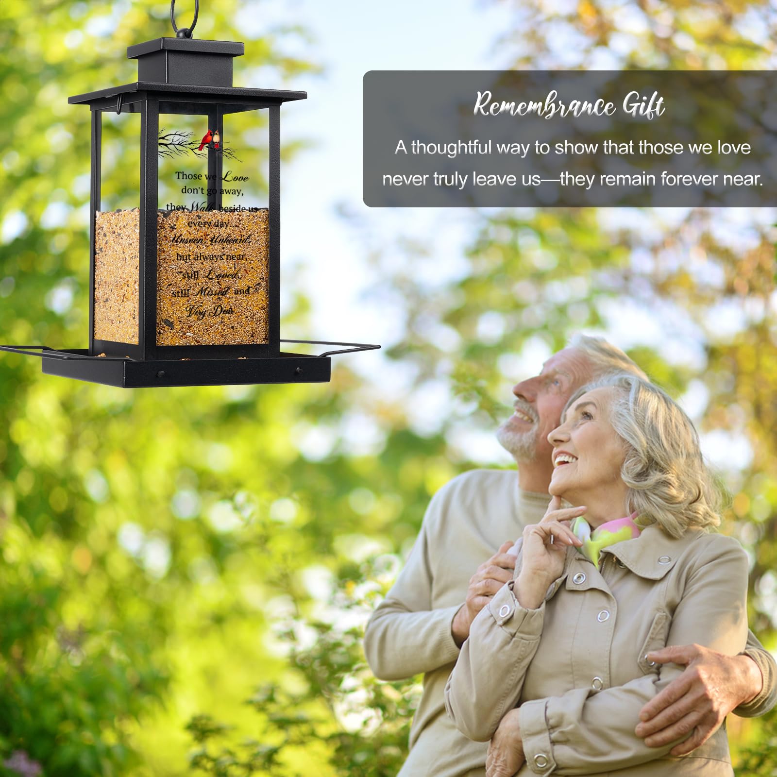 Airrioal memorial feeder with dimensions 12.2 by 7.1 by 7.1 inches in compact form.