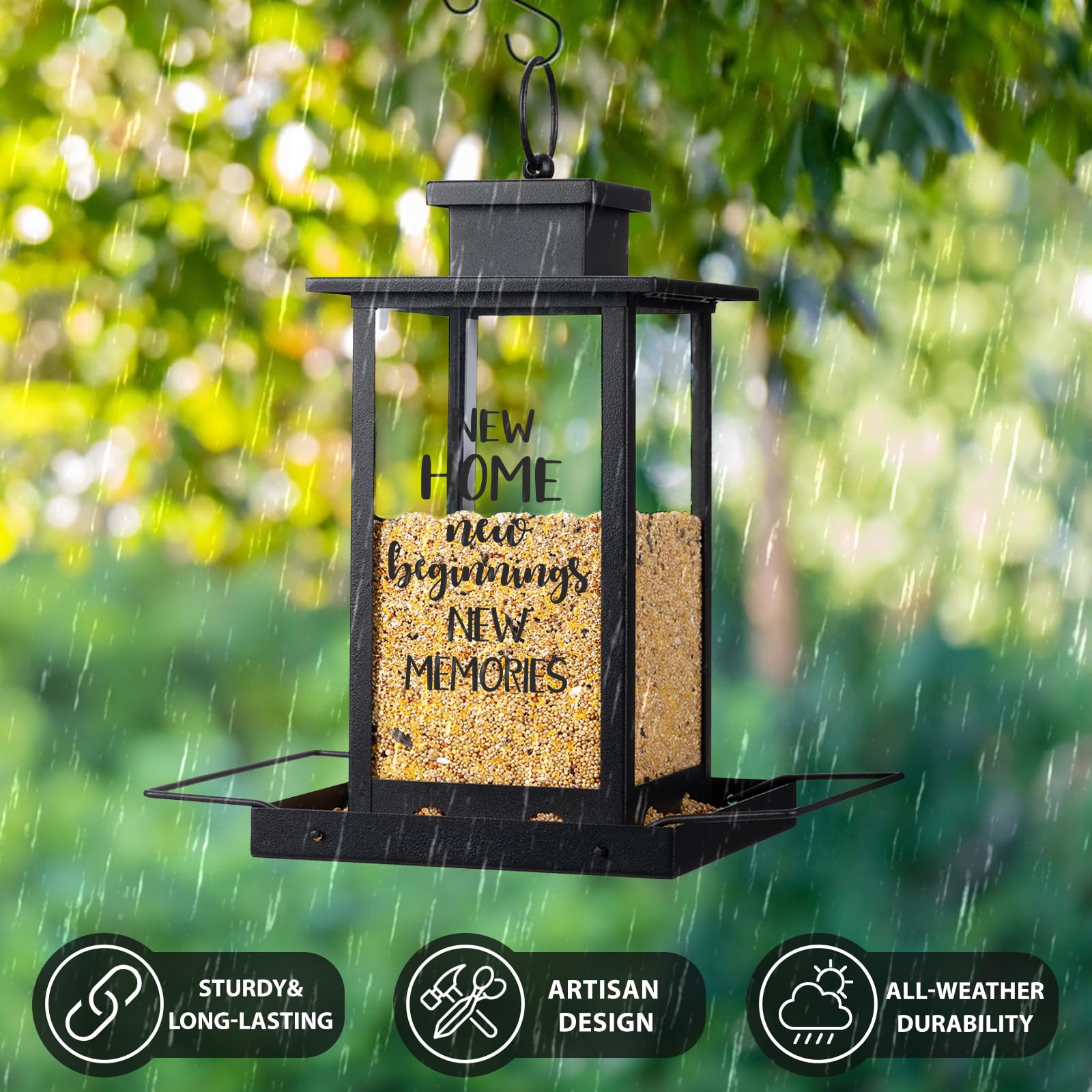 Airrioal New Home Beginnings message adds meaning to a housewarming.