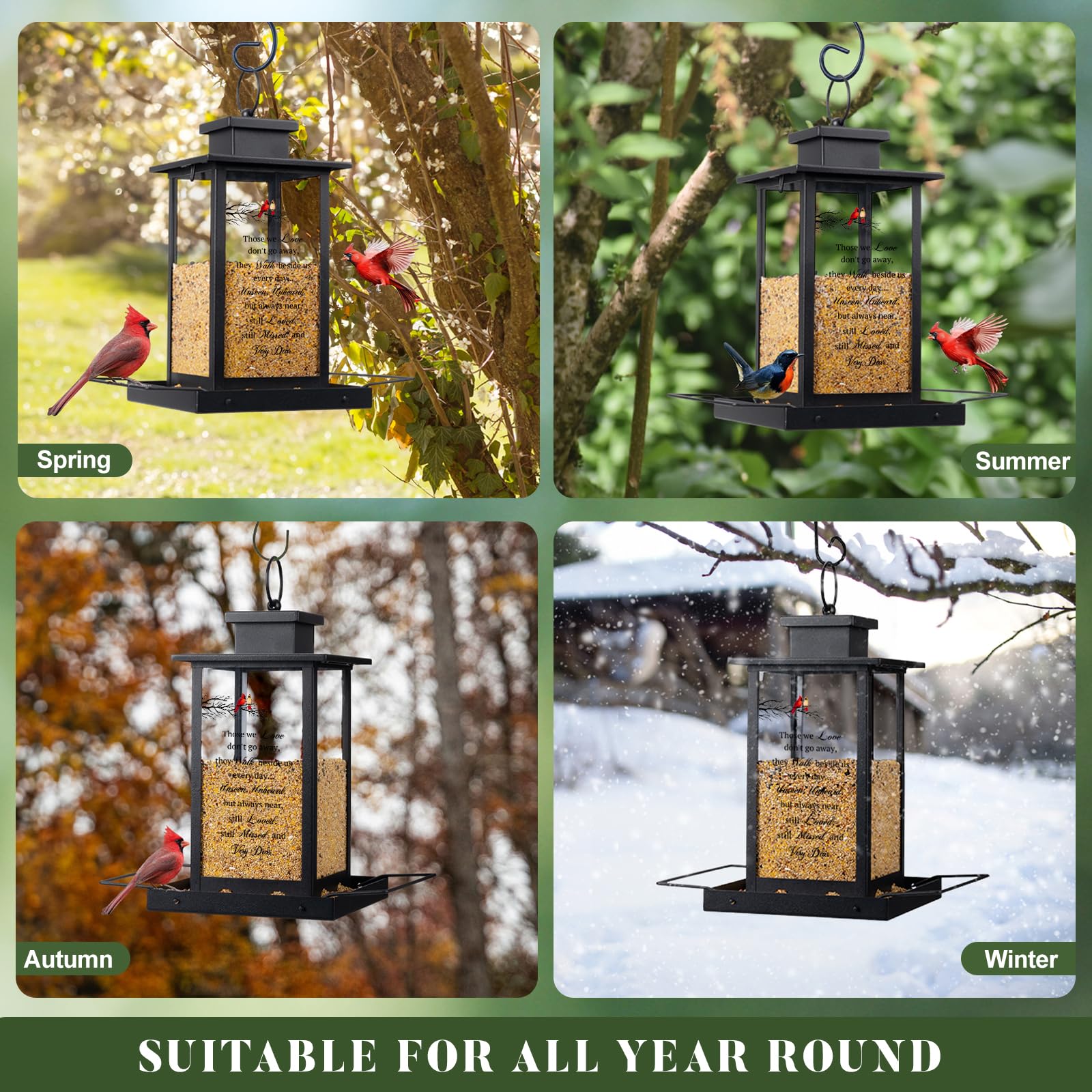 Airrioal sympathy gift cardinal feeder offers a thoughtful remembrance in outdoor spaces.