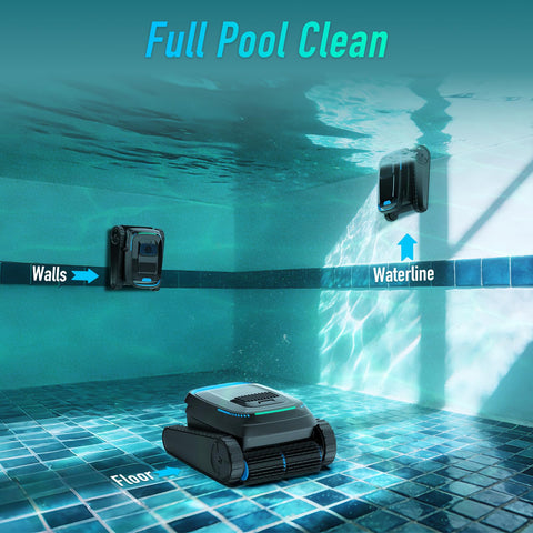 AIRROBO 5000 GPH action demonstrates powerful debris removal in minutes
