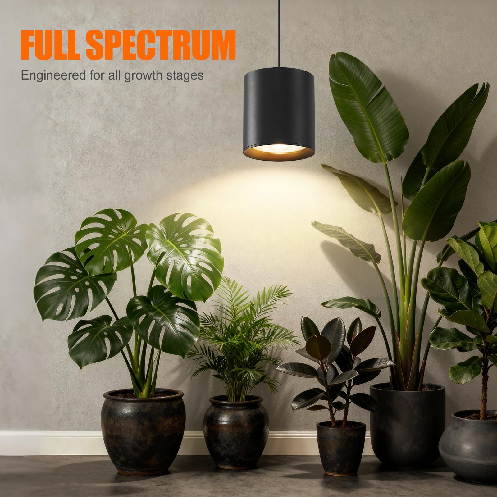 Airseafar indoor plant growth example under full spectrum light