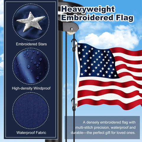 AirVows flag pole demonstrates wind resistance in outdoor conditions