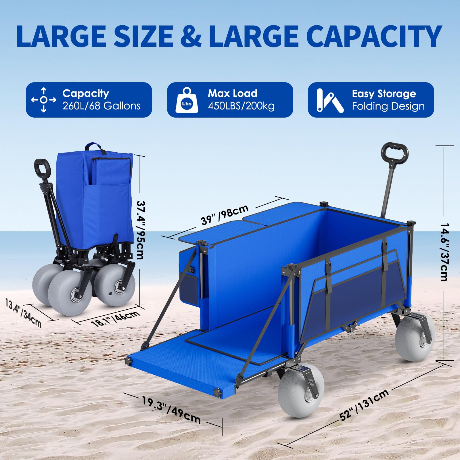 Aisdan extended capacity wagon offers 260 L space for gear and coolers