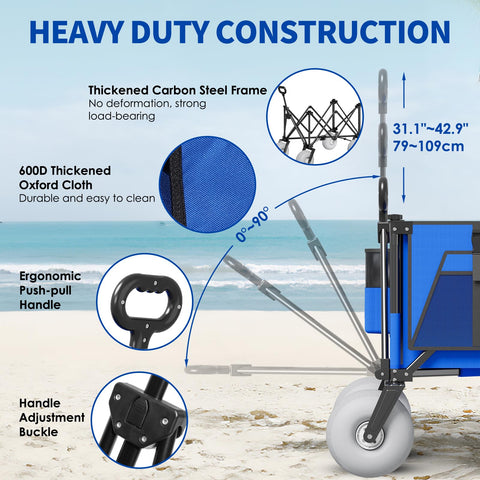 Aisdan heavy-duty wagon supports up to 450 lbs for groceries or gear