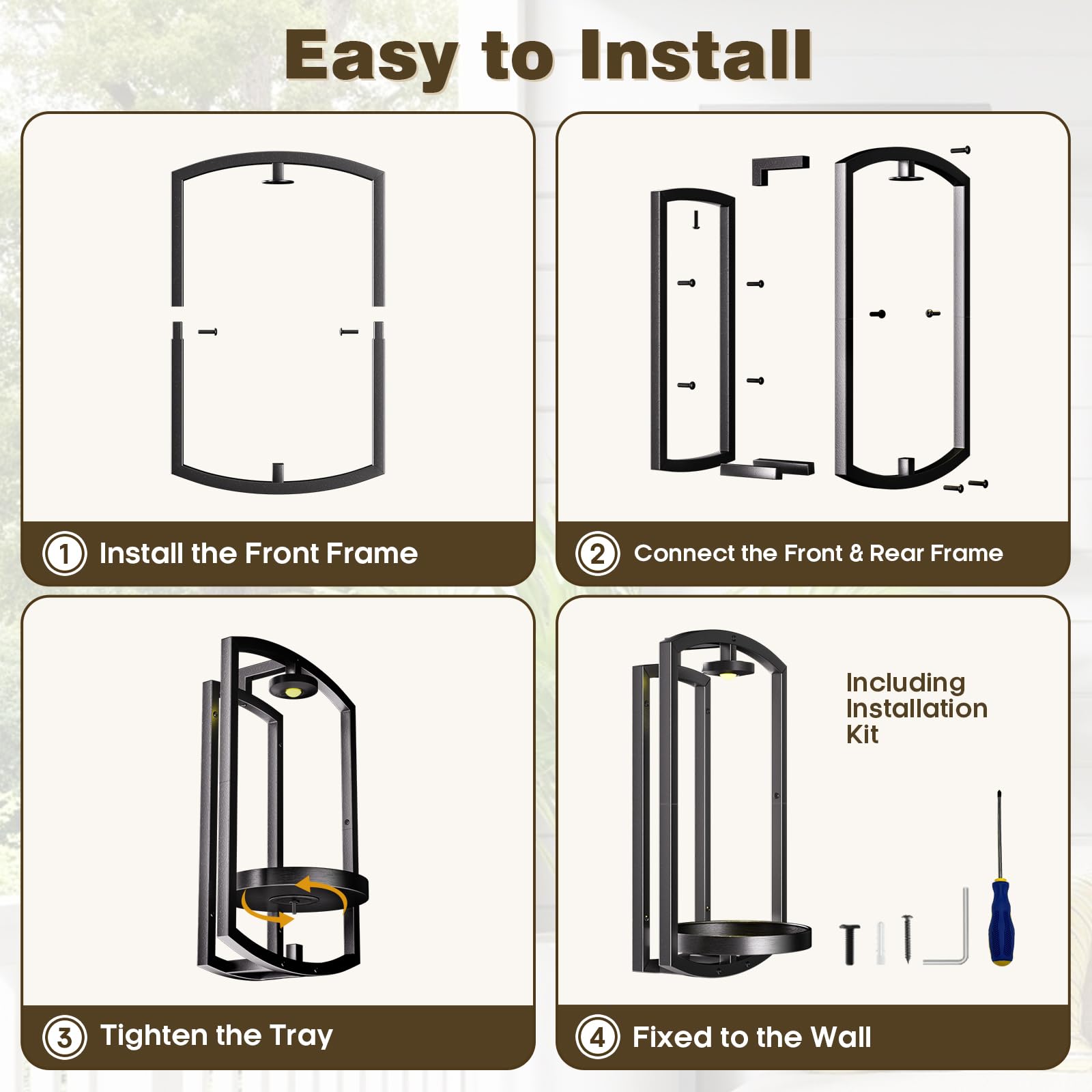 Aisdan wall plant holder 7.8-inch wide tray for various pots