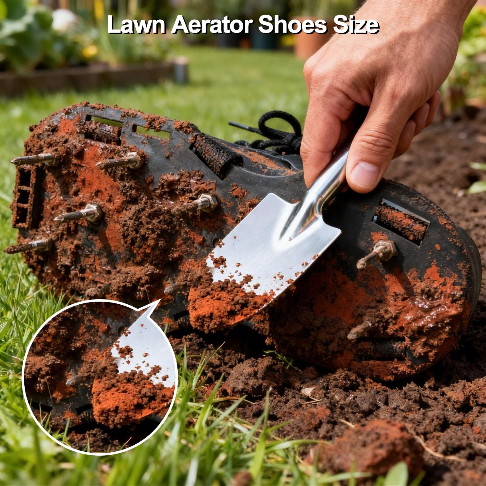Aishkimo lawn aerator shoes promote healthier lawns through consistent soil penetration.