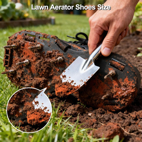 Aishkimo lawn aerator shoes promote healthier lawns through consistent soil penetration.