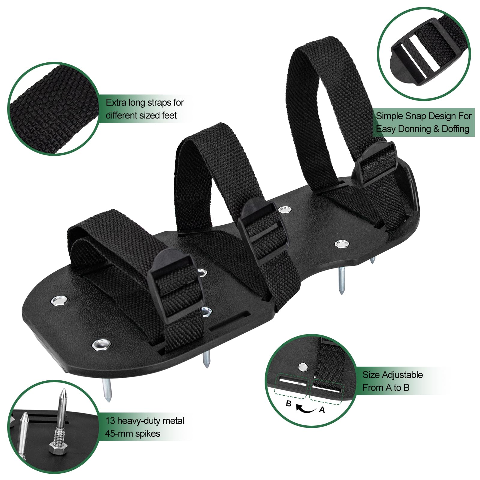 Aishkimo lawn aerator shoes with heavy-duty spikes for deep soil penetration and denser turf.
