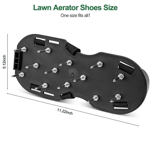 Aishkimo lawn aerator shoes one-size-fits-all design fits most feet securely.