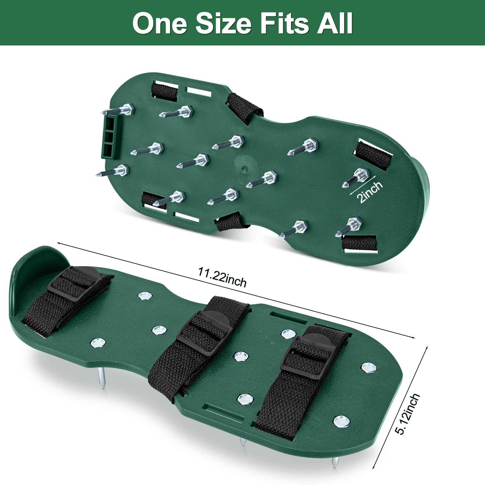 Aishkimo aerator shoes being worn while mowing for dual-action lawn care.