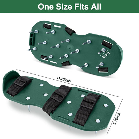 Aishkimo aerator shoes being worn while mowing for dual-action lawn care.