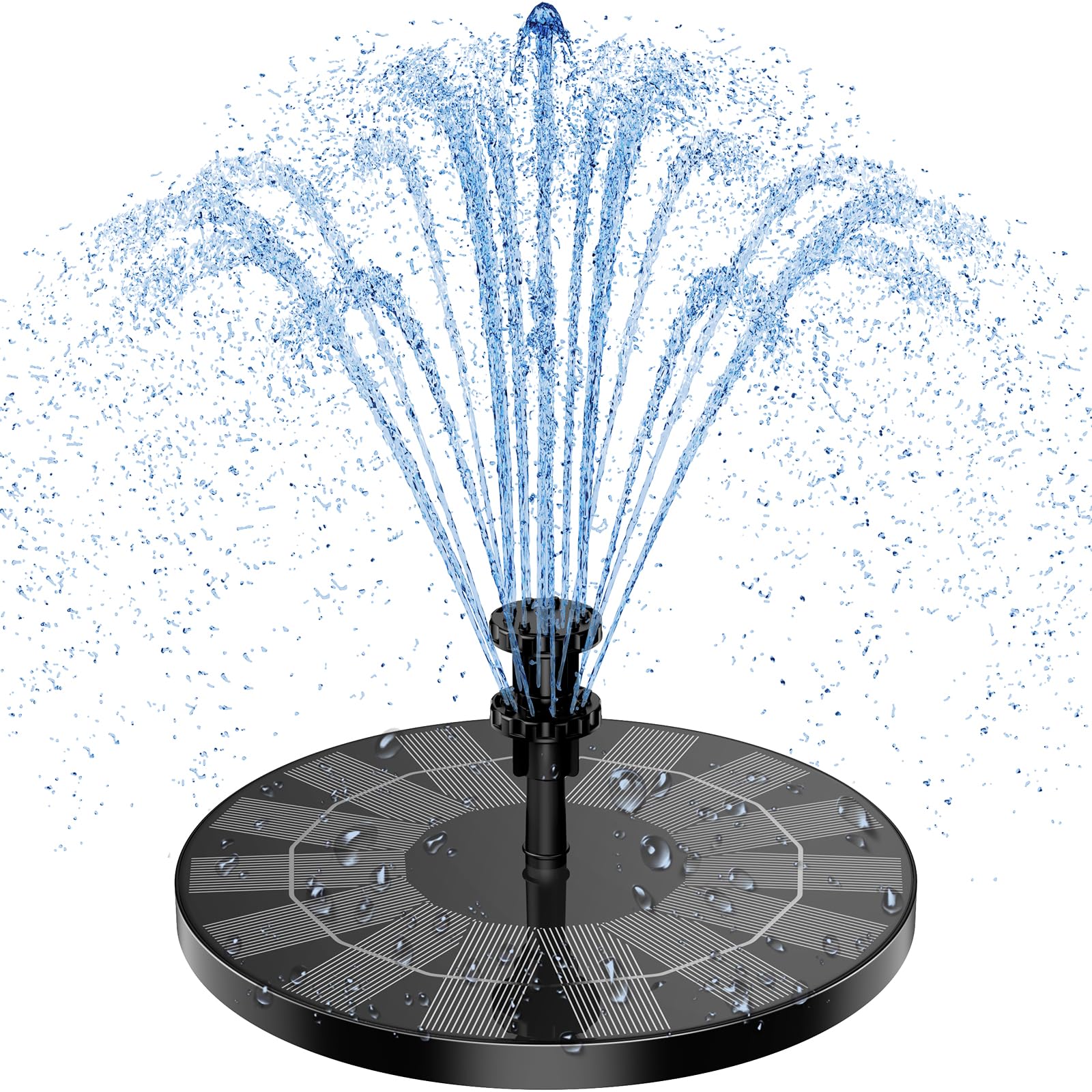 AISITIN 3.5W solar bird bath pump front view demonstrating compact outdoor fountain