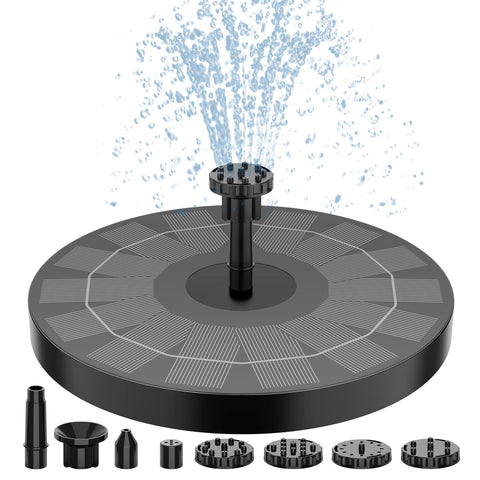 AISITIN bird bath fountain with six nozzles delivering varied sprays.