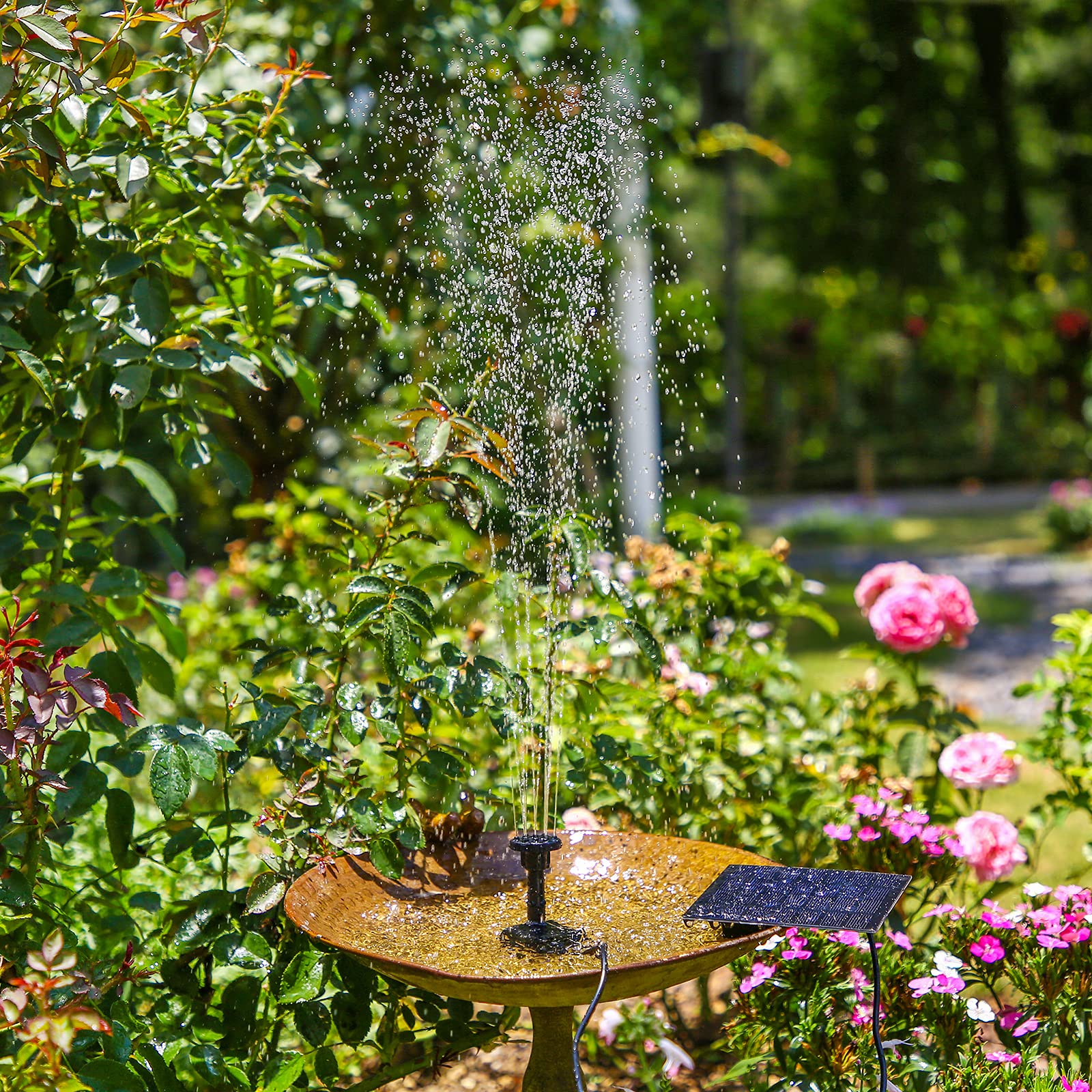 AISITIN six-nozzle set offering multiple fountain styles for ponds and gardens