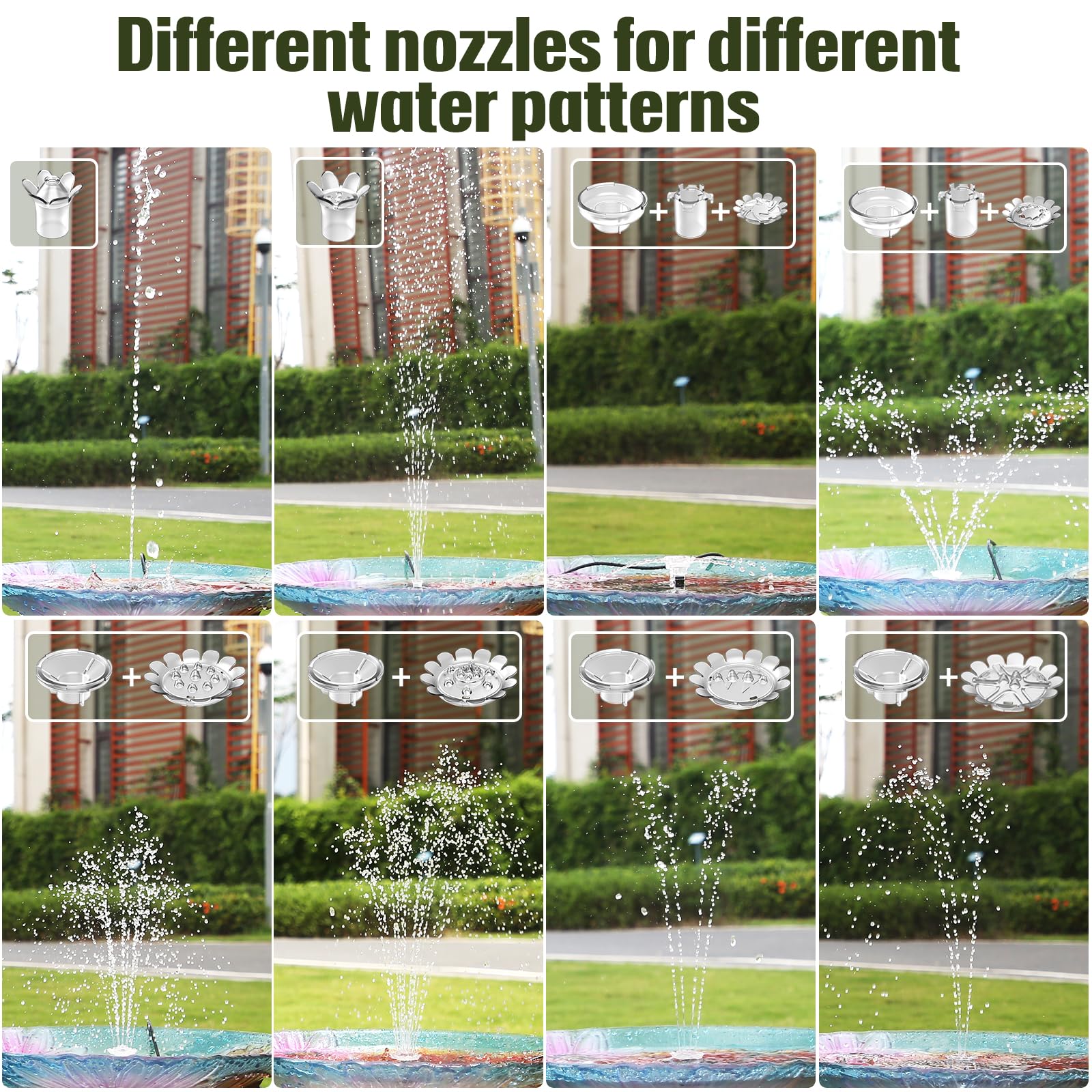 AISITIN eight-nozzle kit provides diverse spray patterns for eye-catching garden displays