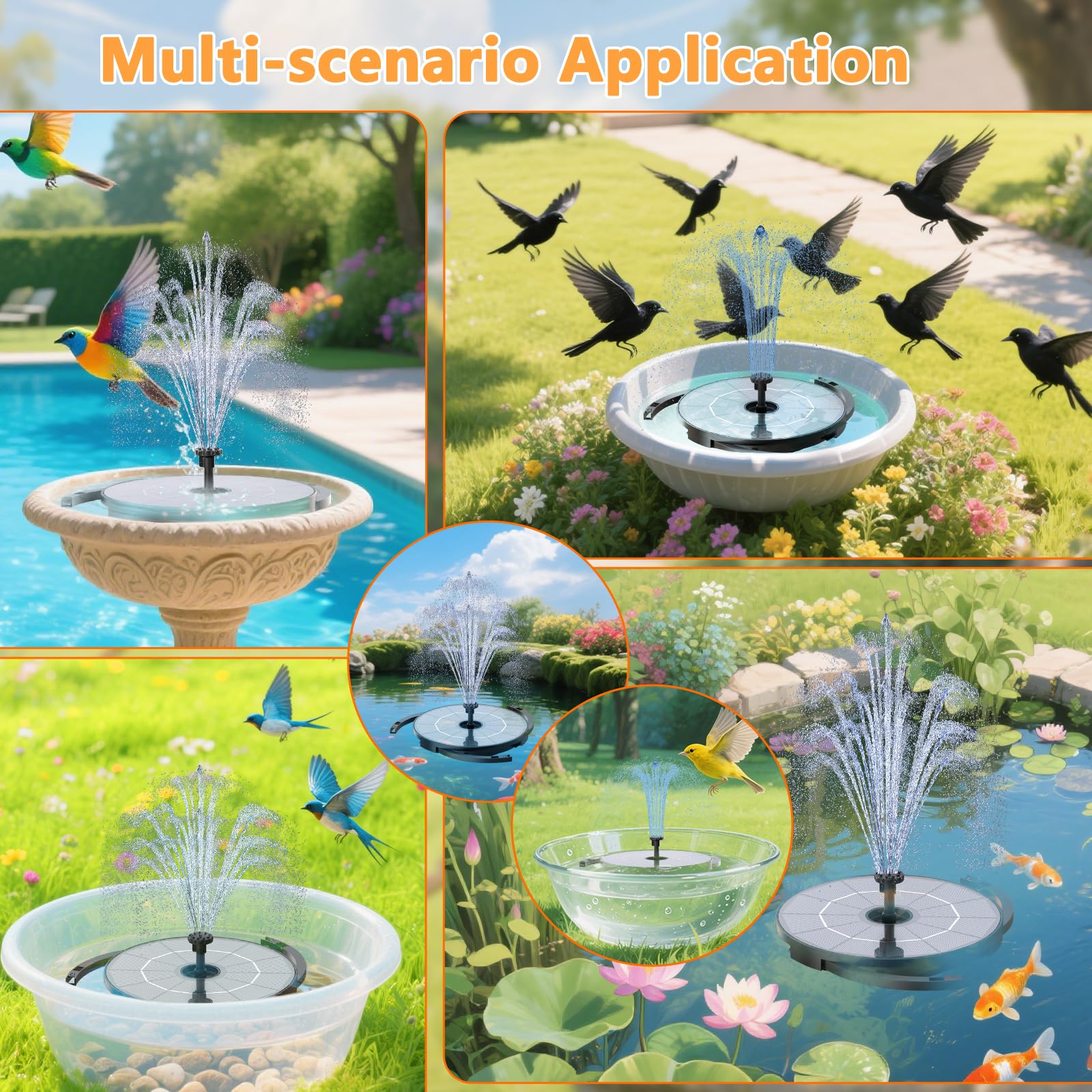 AISITIN ground stake installation helps position the fountain for optimal sun exposure