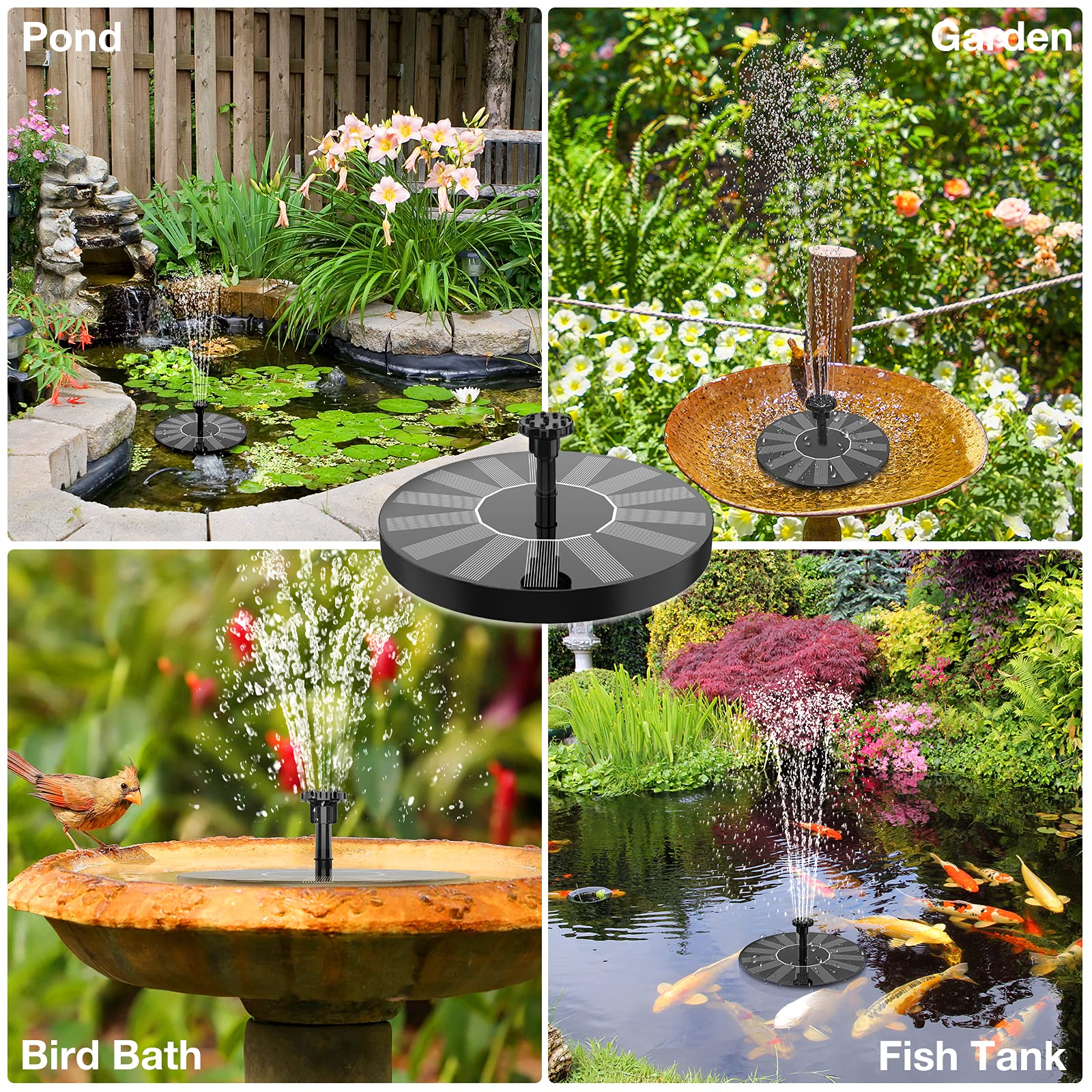 AISITIN outdoor fountain enhances bird bath or garden water feature