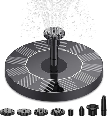 AISITIN solar bird bath pump front view, compact and easy outdoor setup.
