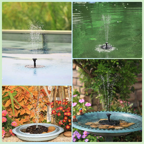 AISITIN bird bath pump installed in a pond creates a gentle fountain.