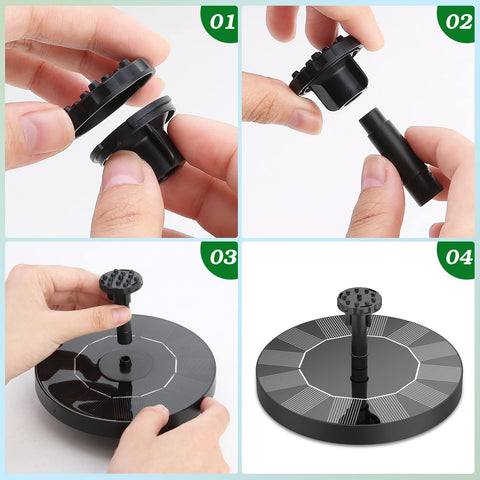 AISITIN solar bird bath pump in bright sunlight starts quickly.