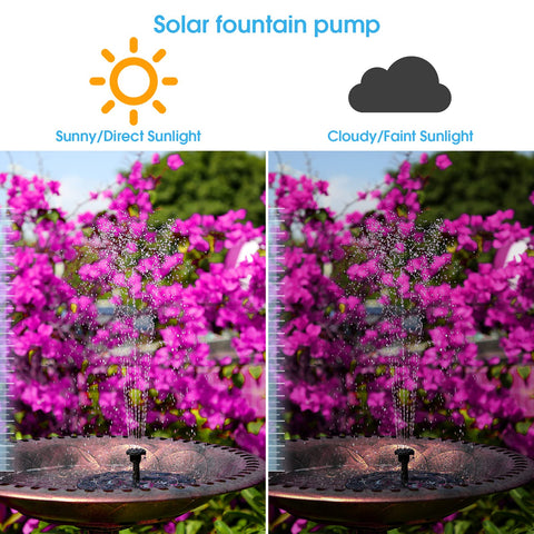 AISITIN solar fountain birdbath diameter 7-8 inches in a compact setup.