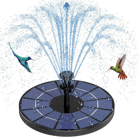 AISITIN solar fountain panel view shows efficient charging for continuous operation.