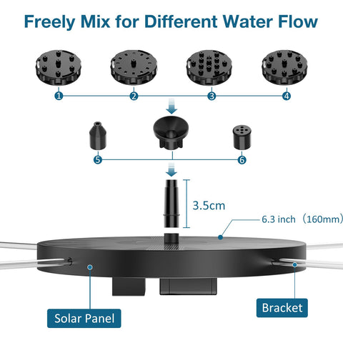 AISITIN battery-free operation uses direct sun for convenient fountains.