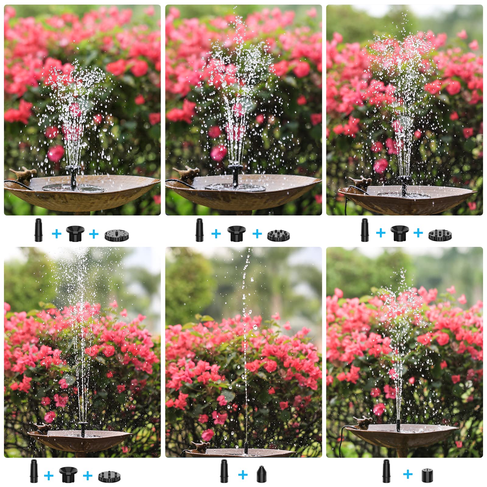 AISITIN bird-bath setup creates a lively garden fountain and attracts birds